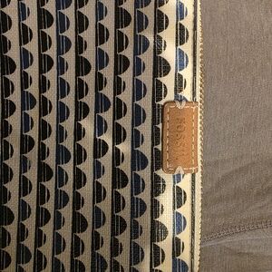 Fossil Geometric Black and Blue Pouch